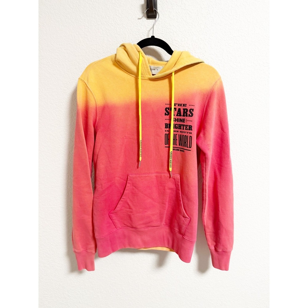 Golden Goose The Stars Shine Brighter Ombre Hoodie Yellow Pink Pullover Small‎